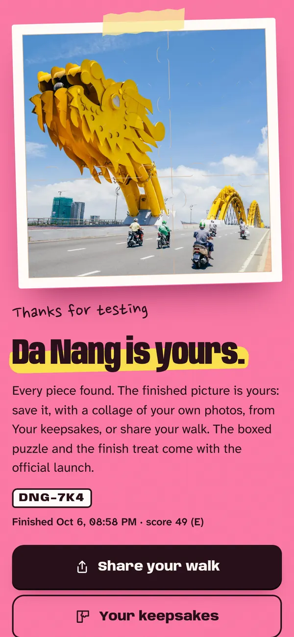 The finish: the whole picture.